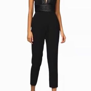 JAYGODFREY Black Satin Detail Jumpsuit